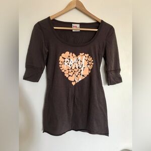 Brown Heart Graphic Women's Top